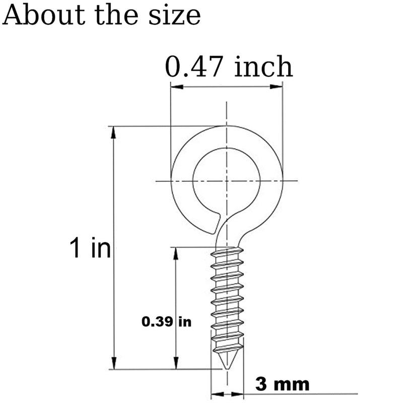 Axe Sickle Black 1 Inch Metal Screw Eye Pins Hooks Mini for DIY Jewelry Making, Arts & Crafts Project, 100 Pcs