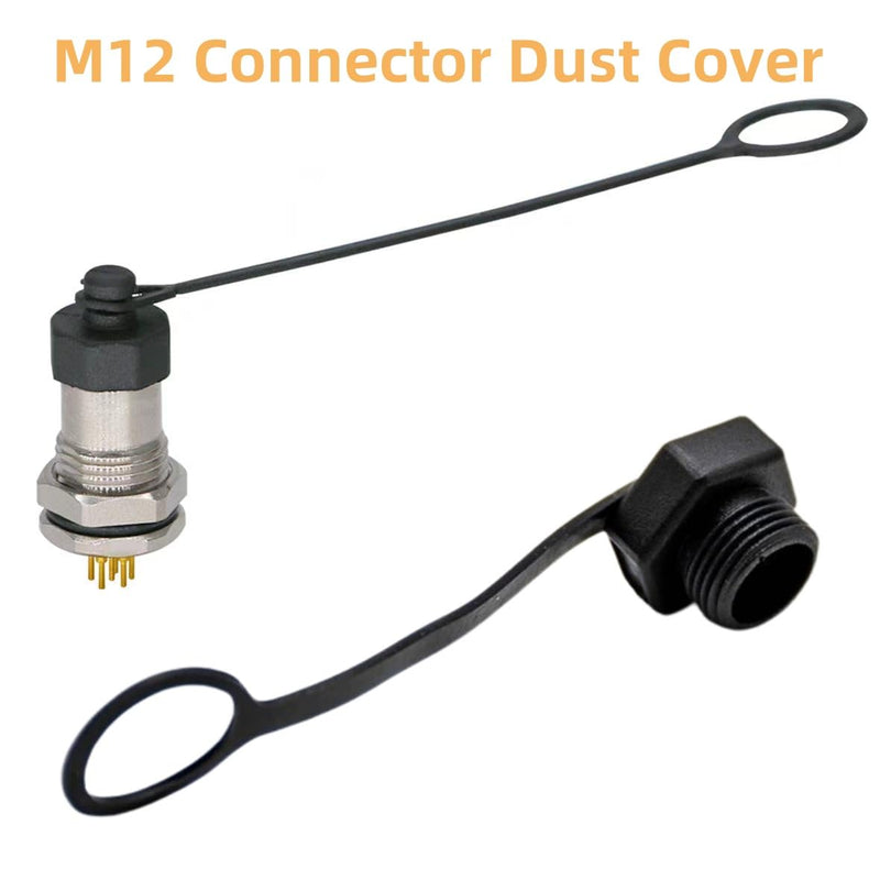 MerciL 10PCS M12 Connector Dust Cover, M12 Socket Panel Mount Dust Thread Cap Plastic Screw Caps, Screw Waterproof Lid Plug Protection Cap for Panel-Mount Sockets (for Female)