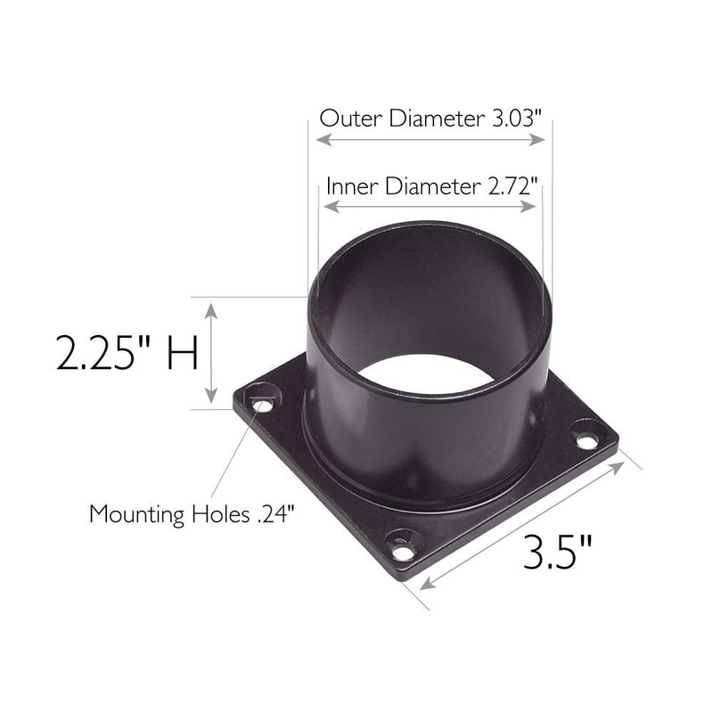 Standard 3-Inch Diameter Outdoor Pier Base, Weather-Resistant Aluminum for Porch, Patio, and Deck – Design House, 588004 Traditional Accessories Pier Base 3.5" Black