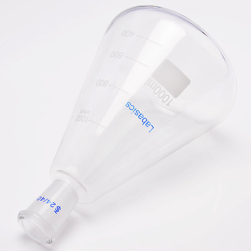 Labasics Glass 24/40 Erlenmeyer Flask, Borosilicate Glass Heavy Wall Flask with 24/40 Standard Taper Outer Joint, 1000 ml