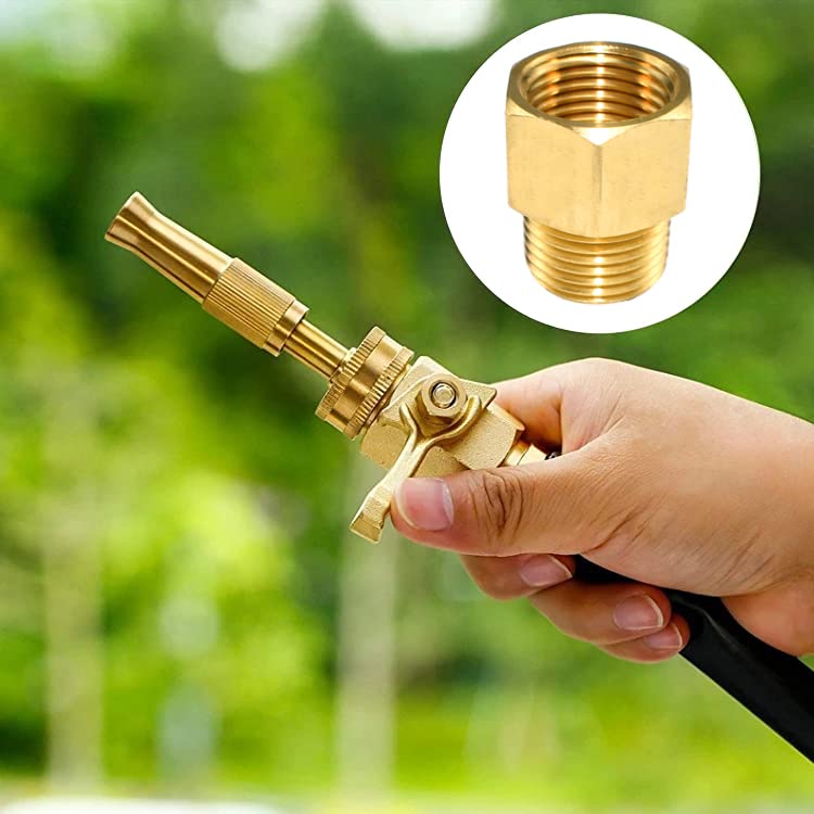 SDTC Tech 2-Pack Brass Pipe Fitting 1/4" NPT Thread Male to 1/2" NPT Thread Female Reducer Adapter 2P 1/4"Male x 1/2"Female