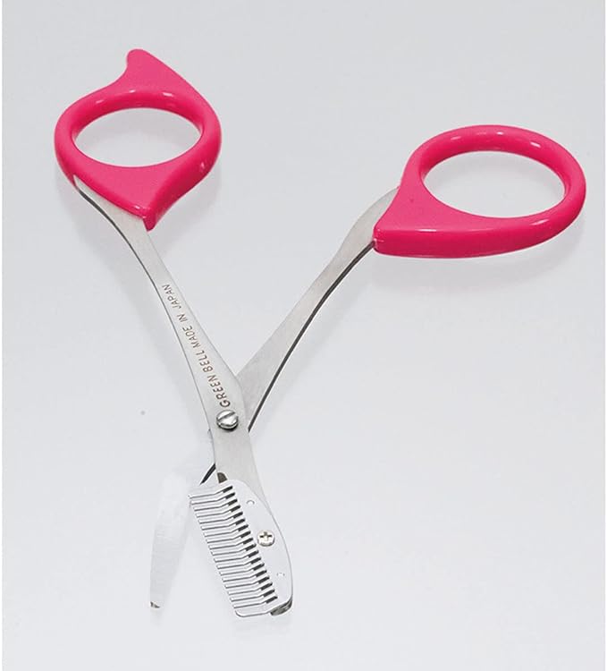Greenbell Stainless Steel Eyebrow Scissors with Brow Scissors Pink MI-248 Silver 1pc (x1) - NewNest Australia
