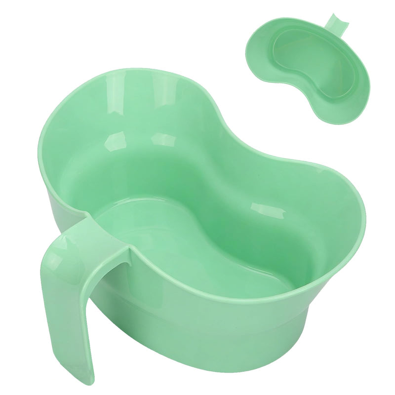 Green Emesis Basin with Handle - Kidney Shape Spit Cup Bed Mouthwash Cup - Elderly Toothbrushing Basin, Portable Mouth Wash Basin for Elderly Bedridden Patients, 880cc