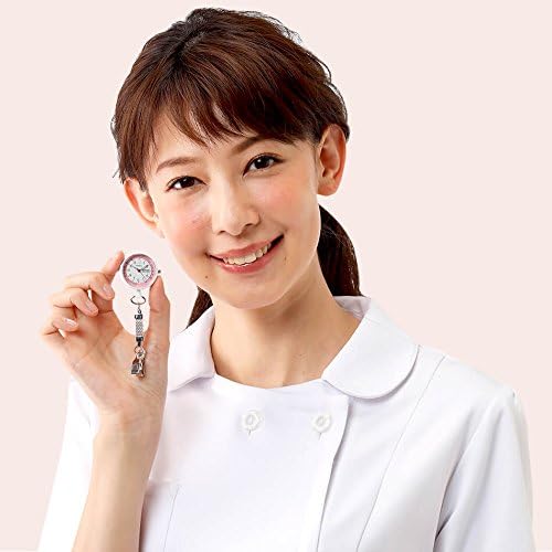 Nurse Short Chain Watch with Date and Day Display, Upside Down Dial, Nurse Watch, Goods, Medical Care, Pulse Measurement Scale, Luminous, Pink - NewNest Australia