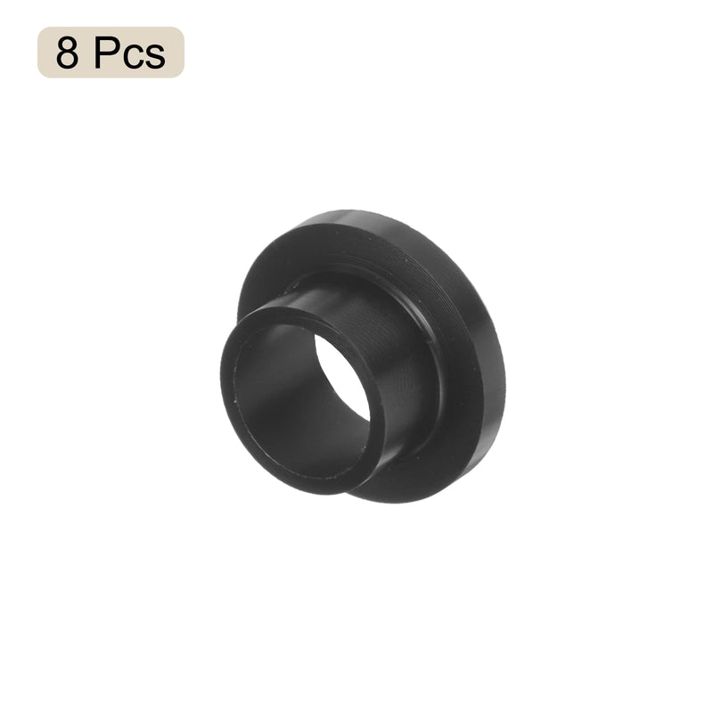 HARFINGTON 8pcs Flanged Sleeve Bearings Plastic Bushings 8mm Bore x 10mm OD x 7mm Length Black POM Bushings