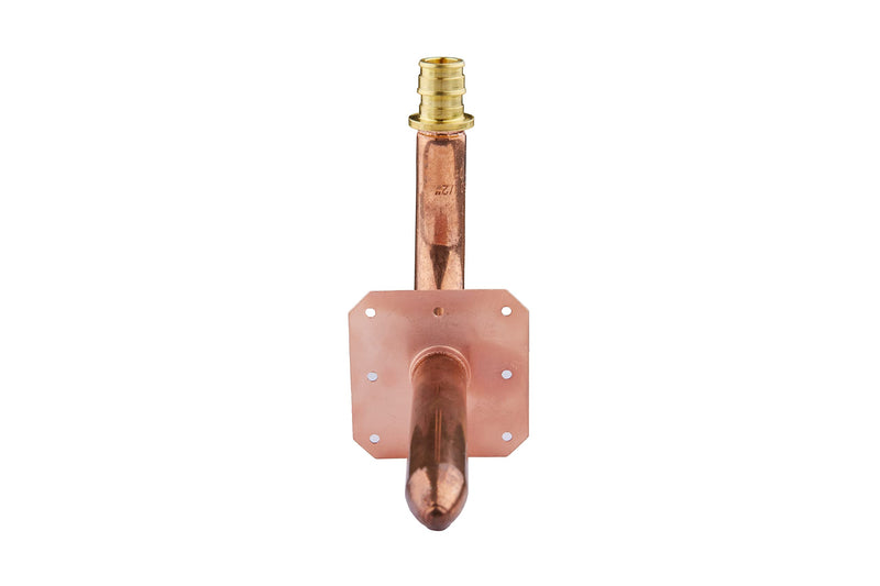 5Pcs EFIELD 1/2"PEX-A Copper Stub Out Elbow With Flange,8"L(STUB006-5)