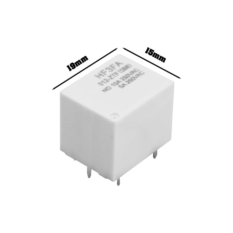 4pcs HF3FA 012-ZTF Small Power Relay 5pin Power Relay DC 12V 10A 250V Suitable for Home Automation Industrial Control Safety System