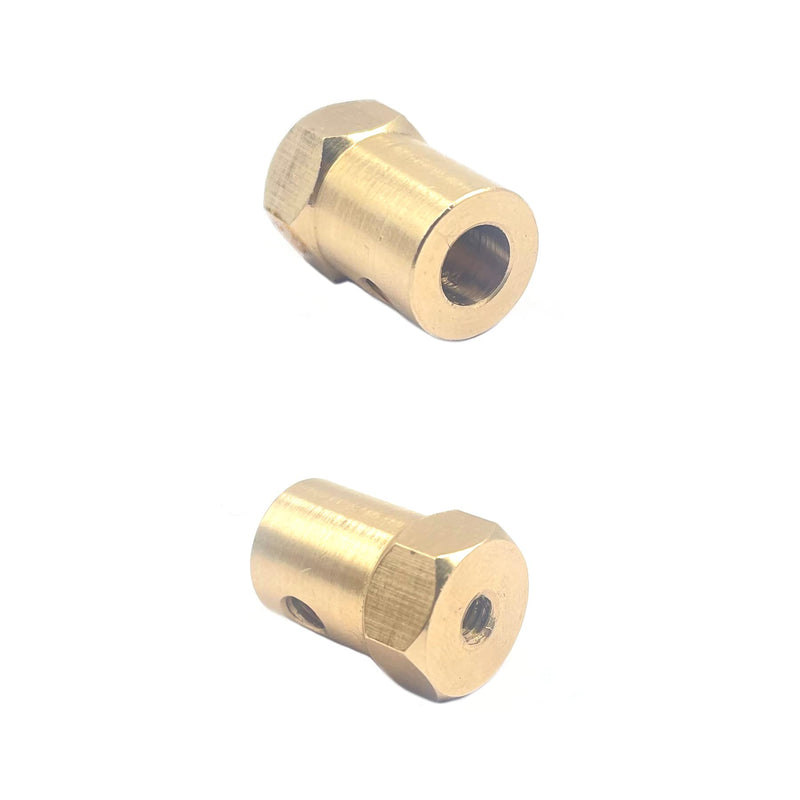 10Pcs 3.17mm Brass Hex Shaft Coupling Motor Flexible Coupler Joint for DC Motor Shaft, Robot, Model Car Tires Shaft 10