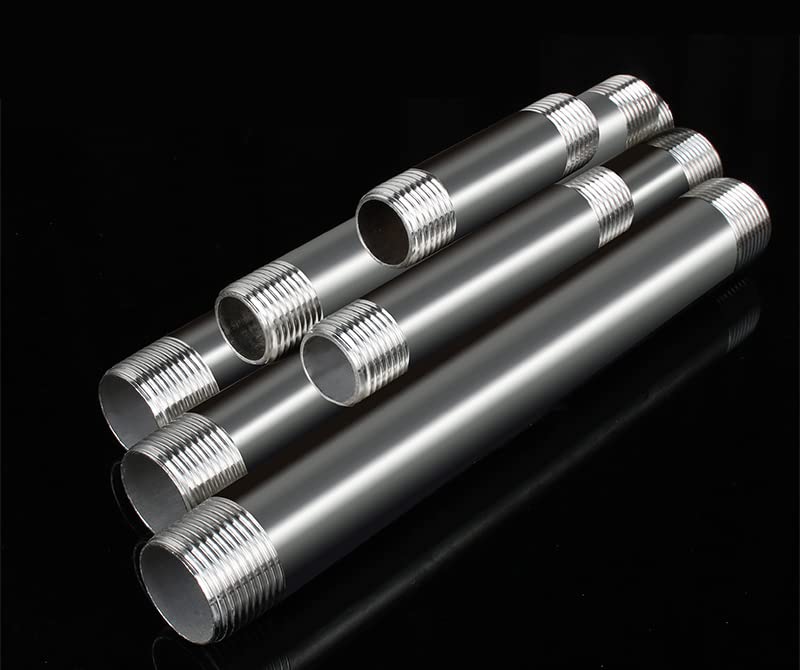 304 Stainless Steel Nipple Pipe Fitting 1/2" NPT X 1/2" NPT Male Thread Cast Pipe Fittings 4" 100mm Length (pack of 2) 1/2" NPT(Male x Male) 4" (100mm) Length