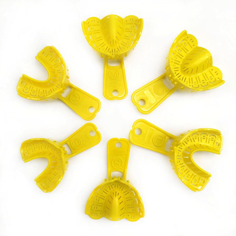 6pcs/Bag Dental Thermoplastic Impression Tray S M L for Irregular Tooth Alignment Can Be Reshaped Printer Trays