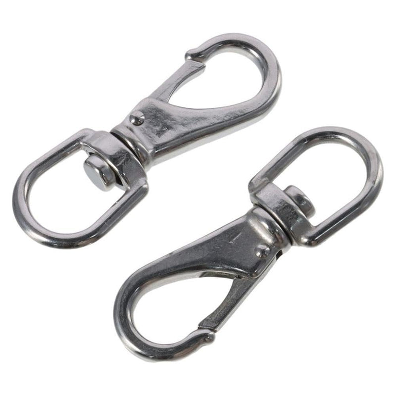 Scuba Diving Clips Silver High Strength Stainless Steel Spring Hooks Durable 3.5 Inch Swivel Eye Snap Hook Keychains