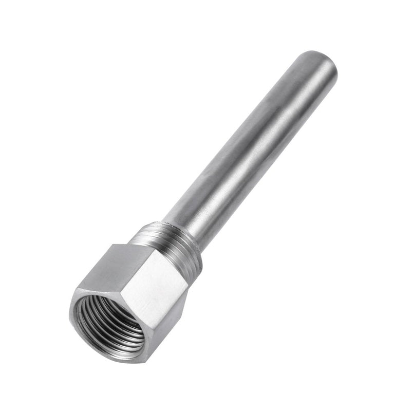 Oumefar 4PCS Thermowell, Stainless Steel Thermowell 1/2 inch NPT Threads Temperature Sensors, Thermometer Instruments Thermowell for Homebrew Brewing Beer Fermenter(3PCS)
