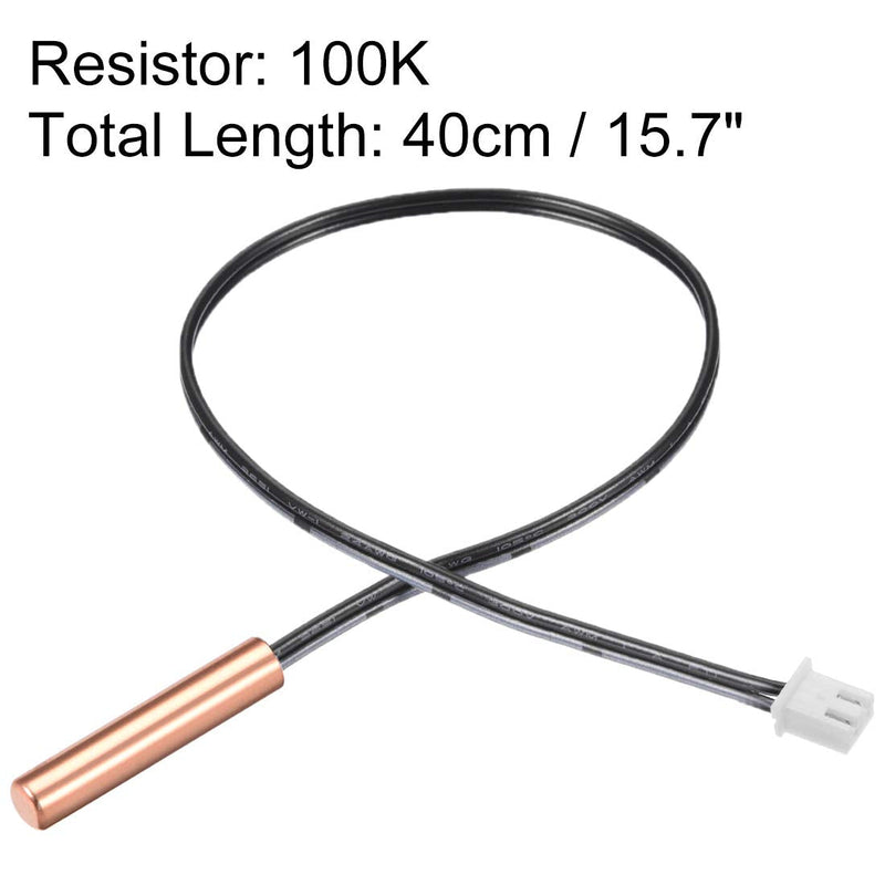 uxcell 2 Pcs 100K NTC Thermistor Probe 15.7 Inch Copper Sensitive Temperature Temp Sensor for Air Conditioner