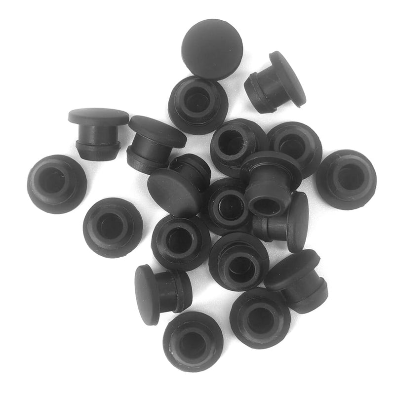 Silicone Plugs Rubber Plugs Rubber Hole Plugs Waterproof Plugs Sealing Plugs 6mm/0.24 Inch Diameter Black - 20 Pack 0.24"(6mm)