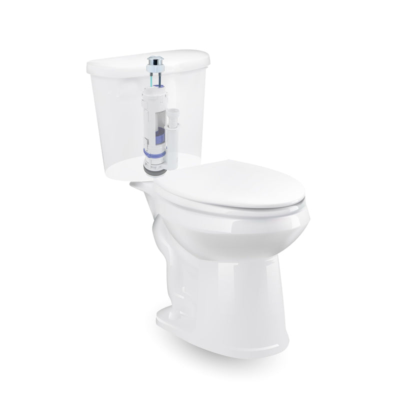 Dual Flush Valve & Push Button Replacement Parts and Assembly Fits Geberit & kohler Split Toilet Parts, with Top Push Button,Universal Toilet Tank Spare Kits White,2 Inches (11" Height)