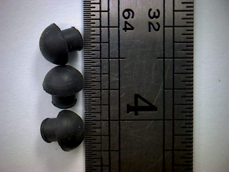 Small Rubber Push-in Mushroom Bumper Fits 3/16" Opening - 11/32" Diameter (8)