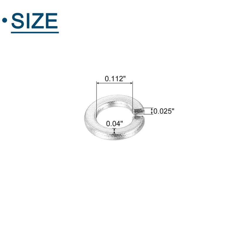 uxcell #4 Split Lock Washer, 100Pcs 304 Stainless Steel Spring Lock Washers Metal Split Ring Washer for Screw Bolts Machinery 100