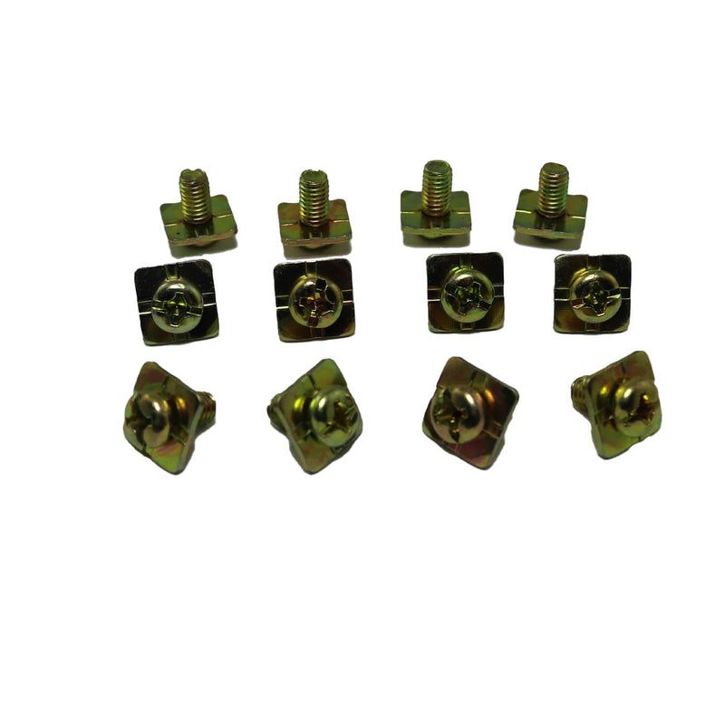 12pcs M5x10 Terminal Block Screws with 12x12mm Square Washers, Color Zinc Plated Carbon Steel M5x10x12mm