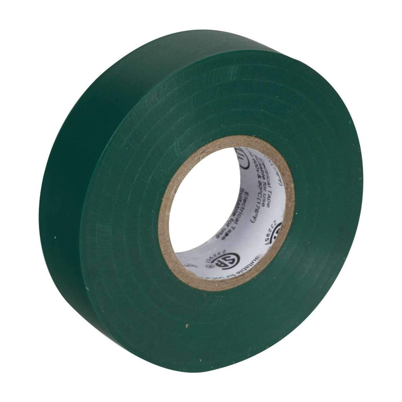 Duck Brand Professional Grade Electrical Tape, 3/4-Inch by 66 Feet, Single Roll, Green (299014)