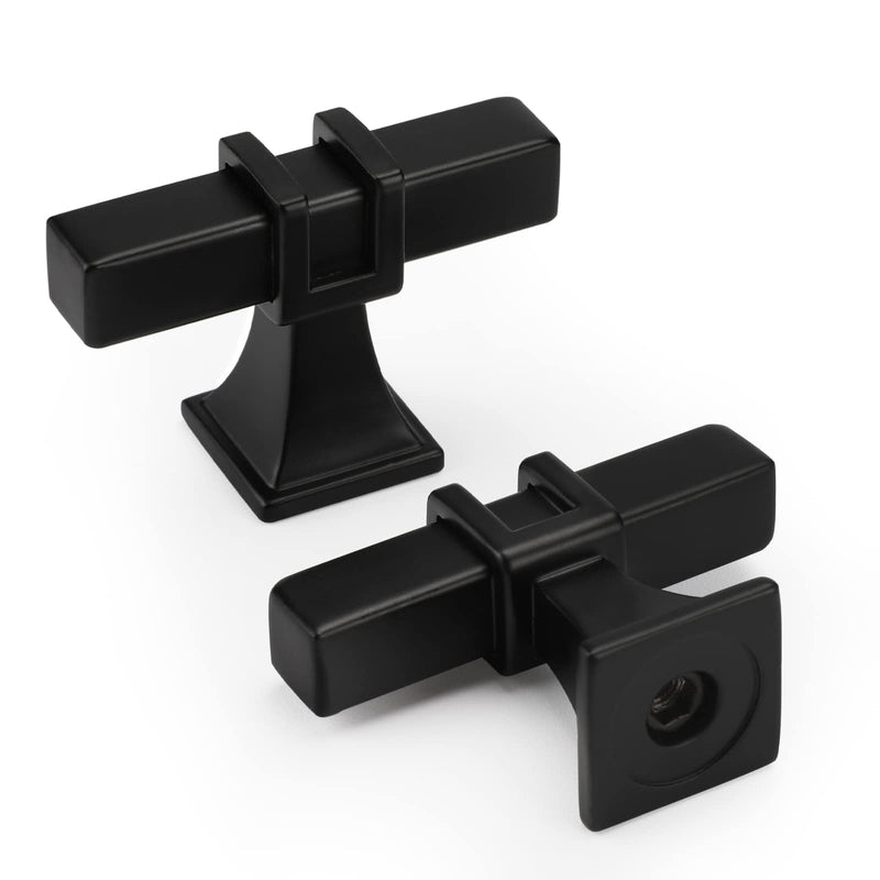 10 Pack Cabinet Knobs Black Dresser Drawer Knobs - Black Kitchen Cabinet Pulls T Bar Kitchen Hardware single hole knob 10