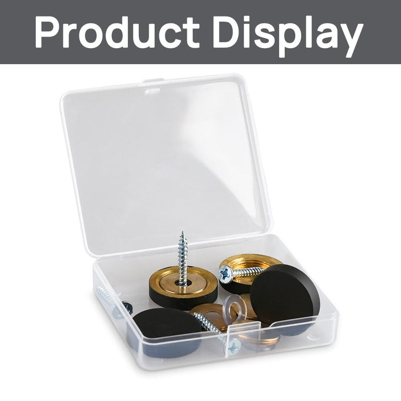 Mirror Screws with Decorative Caps Solid Brass Screw Cap Nails Black Mirror Screws Fasteners (25MM 4Pack) Black 25MM 4Pack