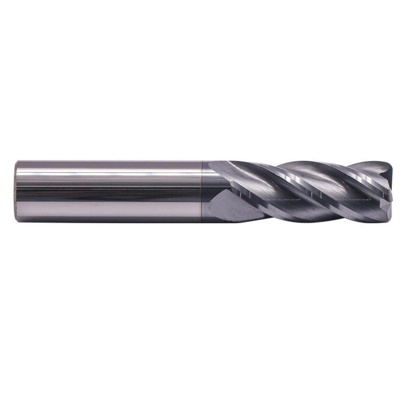 1/2" 4 Flute Solid Carbide End Mill - .060" Corner Radius, AlTiN Coated | 35° Helix, 1/2" Cutting Dia, 1/2" Shank Dia, 1-1/4" LOC, 3" OAL for Milling Alloy Steel, Cast Iron, Copper