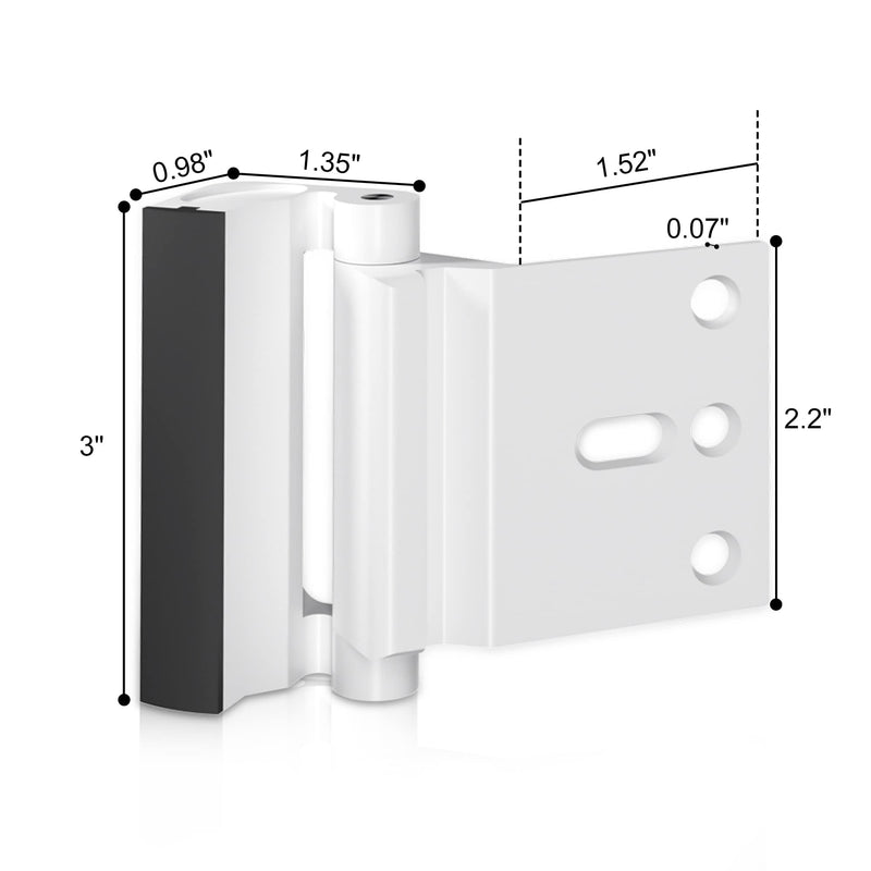 Door Reinforcement Lock Withstands 800lbs of Force - White Extra Child Proof Door Lock with 8 Screws Prevents Unauthorized Entry,Add a Door Security Lock for Home Safety & Privacy 1