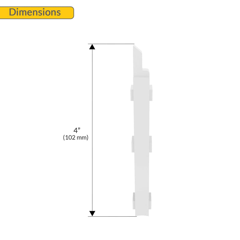 Brixwell Slide Bolt Set, Nylon Construction with White Finish, 4" Length, Left and Right Hand, Security Bolt for Windows, Doors, Sash Frames, Patio, and Storm Hardware, Pack of 5