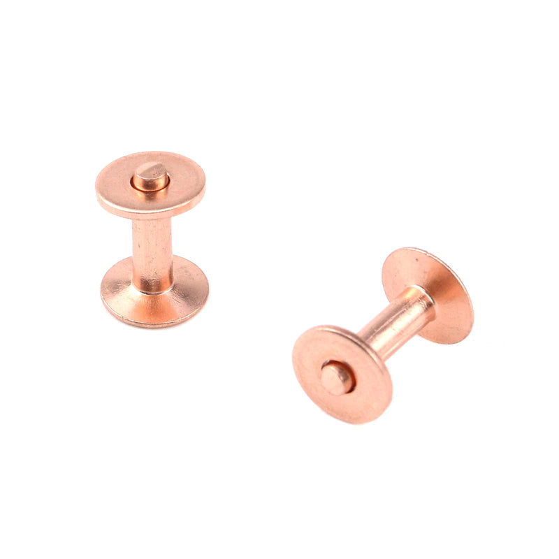 Crapyt 25 PCS Copper Rivets 0.35"×0.51"×0.12" Leather Copper Rivet Fastener is Suitable for Leather Products Such As Belt and Wallet Solid Copper Rivets With Burrs-Stirrup 0.35"×0.51"×0.12"