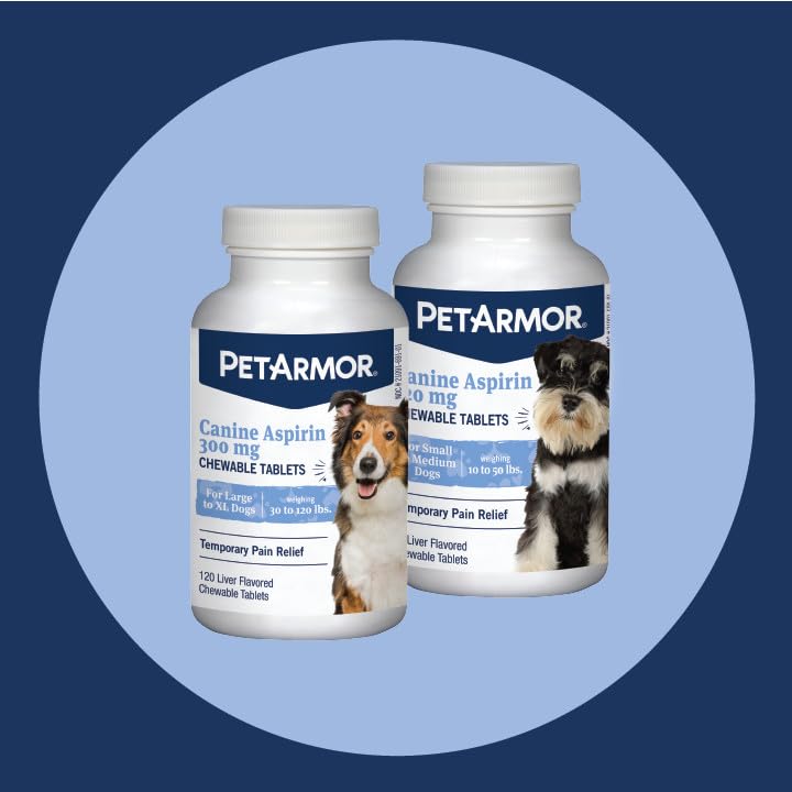 PetArmor Aspirin for Small Dogs, Fast Acting Anti-Inflammatory and Pain Relief For Dogs, Vet-Quality Joint Support and Pain Meds for Dogs, 75 Liver Flavored Tablets Small-Medium Dogs (10-50 lbs)