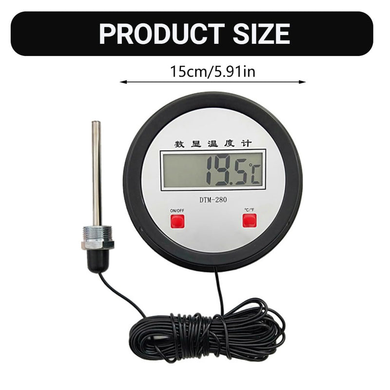 Accurate Industrial Digital Thermometers with Long Probe for Accurate Temperature Measurement in Hard to Reach Areas Probe Without Thread (Long)
