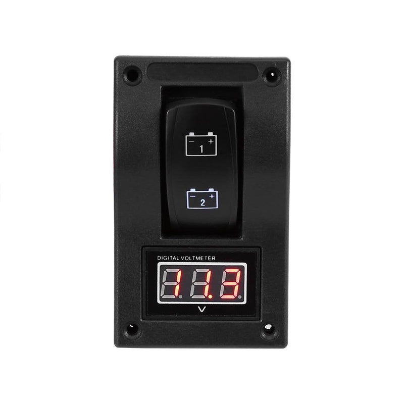 Rocker Switch Toggle, Akozon Marine Boat Voltmeter LED Dual Battery Test Panel Rocker Switch ON-Off-ON 12V DC