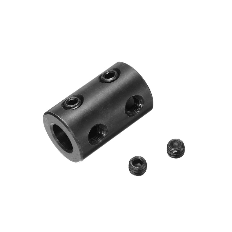 uxcell Shaft Coupling 5/16" Bore, 5/8" OD, 1" Length, Black Oxide Plated Steel Rigid Coupling, Motor Wheel Coupler, (4 Set Screws)