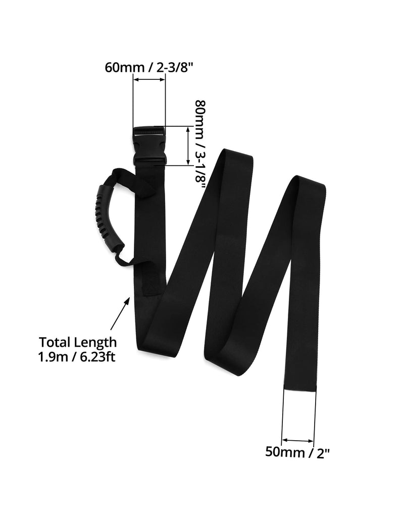 QWORK Carrying Strap with Handle, 2 Pack Heavy Duty Ordinary Luggage Lashing Strap Holder for Safe Moving and Lifting and Carrying of Heavy Cases, Groceries, Luggage