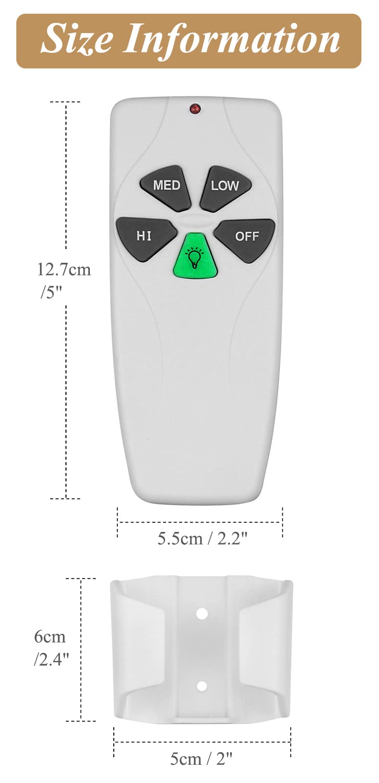 Ceiling Fan Remote Control Replacement, FAN-53T Remote for Harbor Breeze Hampton Bay Hunter, Replace 2AAZPFAN53T L3HFAN11T FAN-11T L3HFAN35T1 FAN-35T KUJCE9103 CHQ8BT7030T CHQ7030T UC7030T FAN-53T1 53T Fan Remote