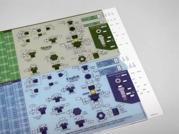 Engineering Screw Chart, Screw Data Selector, Screw Selector, Screw Chart for Engineers, Drafters & Machinists