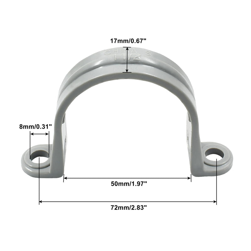 6 Pcs 1-1/2 Inch PVC Pipe Straps, Two Hole Plastic Straps Plastic Conduit Strap for PVC Pipes Conduit Cables 6 Pcs