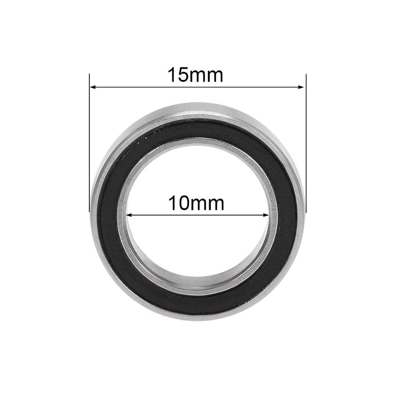 uxcell 6700-2RS Deep Groove Ball Bearings Z2 10mm x 15mm x 4mm Double Sealed Chrome Steel 10pcs 10x15x4mm