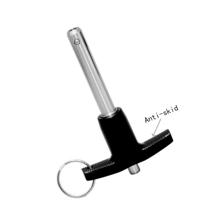 Pair of T Handle Lock Pins Stainless Steel 304 Push-Button Quick Release Pin, Pin Dia 5/8in(16MM). Clamping Length 31/6in(80mm with Lanyard Cable (2PCS) 2