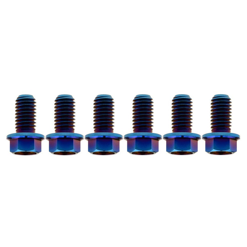 Titanium Bolt M8x15 20 25 30 35 40 45 50 55 60 65mm Small Flange Hex Head Screws for Motorcycles Parts Pitch 1.25mm Pack of 6 (M8x15mm, Burned Blue) M8x15mm