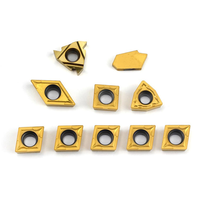 OSCARBIDE Carbide Turning Inserts 10 Pieces/Pack,SCMT09T304,16ER AG60,GTN-3,WCMT06T304,CCMT09T304,DCMT11T304 Carbide Inserts for 5/8" Shank Indexable Lathe Turning Tool Holder