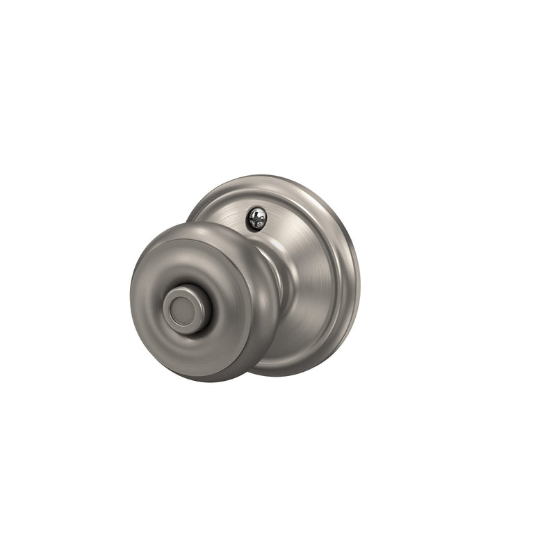 Schlage F40 GEO 619 Georgian Door Knob, Bed & Bath Privacy Lock, Satin Nickel 1 Pack