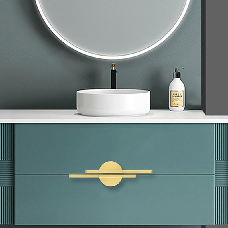 4 Pack Half Moon Cabinet Pulls Gold Drawer Pulls, 9" Length Semicircle Kitchen Cabinet Handles Brushed Brass Cabinet Pulls for Dresser Hardware 6.3 inch (160mm) Hole Center