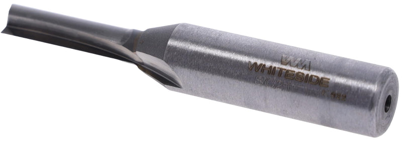 Whiteside SC21 Solid Carbide Straight Router Bit: 1/4 Inch Cutting Diameter, 1/2 Inch Shank, 1 Inch Cutting Length