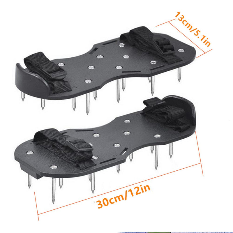 Lawn Aerator Shoes, Spike Shoes Lawn Aerator Tool Aeration Shoes for Epoxy Floor, Lawn Yard Patio Lawn Garden Yard (Black) Black