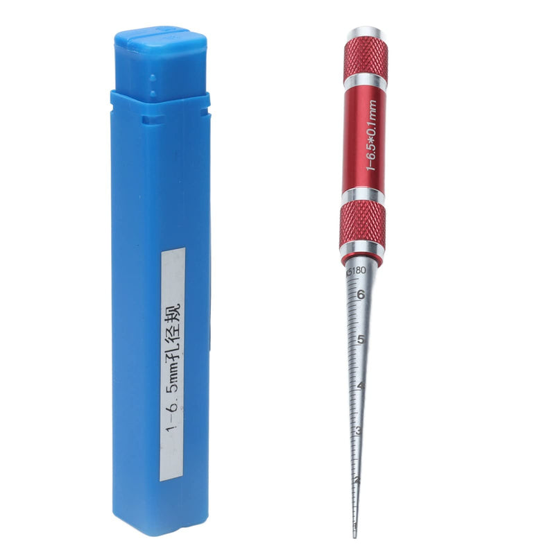Hole Tapered Ruler, Taper Aperture Gauge Stainless Steel Conical Inner Diameter for Plastic Tubes DIY Equipment Thin Walled Parts DIY Hardware 1‑6.5mm Inspection Measurement Tool