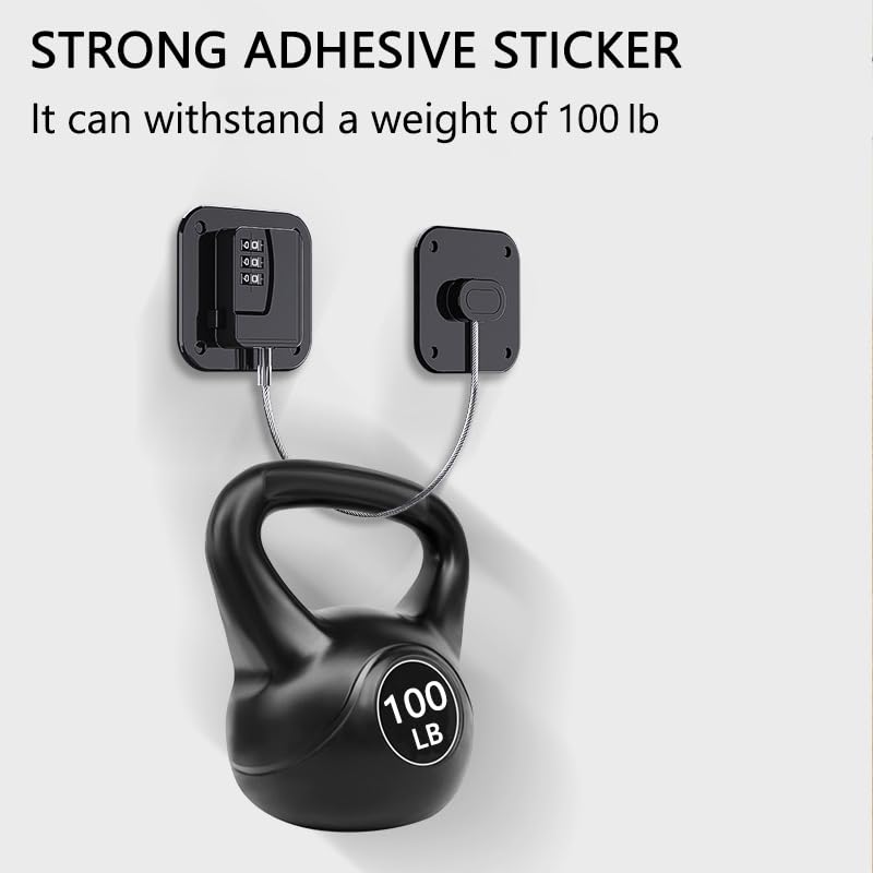 Refrigerator Lock (2 Pack), Heavy Duty Combination Fridge Lock, for Fridge, Cabinets, Window, Drawers and Child Safety Cabinet Locks, Strong Non-Marking Adhesive No Drilling (Black) Black 2pcs