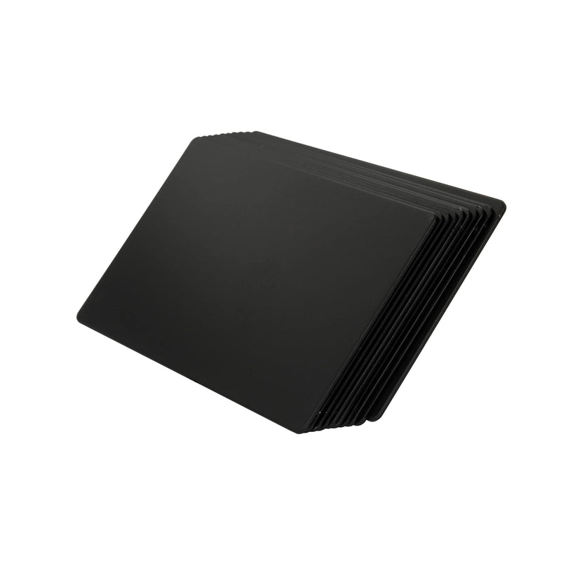 StayMax Anodized Aluminum Business Cards Blanks Metal Engraving Sheets Aluminum Blanks 10 Pack (Black) Black