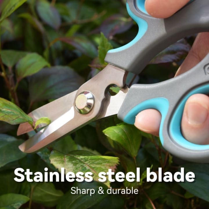 CYRUS Garden Shears Pruner Secateurs Pruning Scissors Flower Sharp Gardening hand tools Florist Bonsai Cutters Rose Snips BLUE