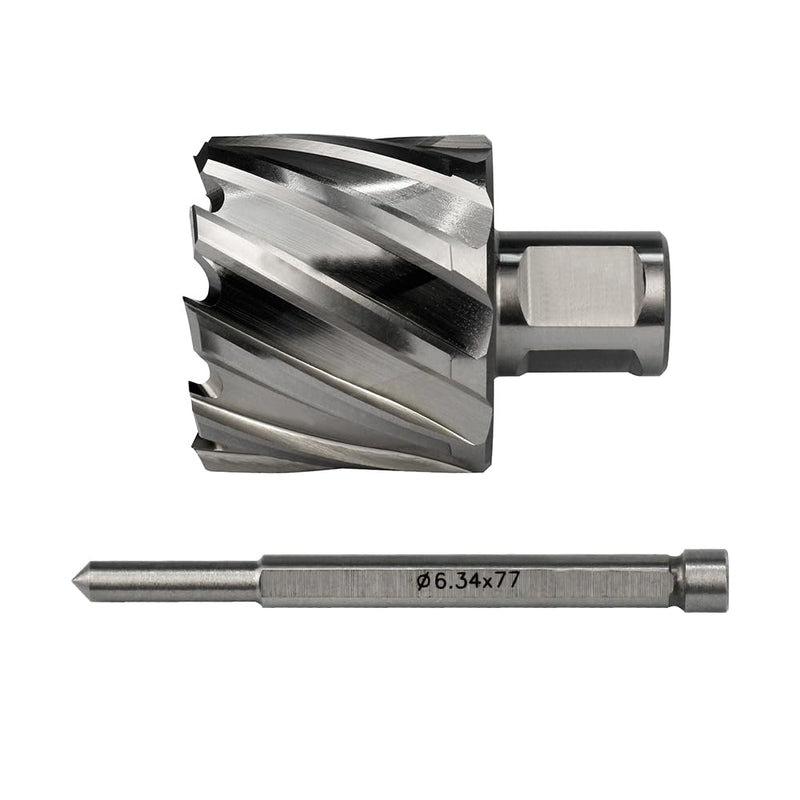 Annular Cutter JESTUOUS 1-3/4 Inch Cutting Diameter 3/4 Weldon Shank 1 Cutting Depth with Pilot Pin Slugger Bits HSS Kit for Magnetic Drill Press,1 Piece